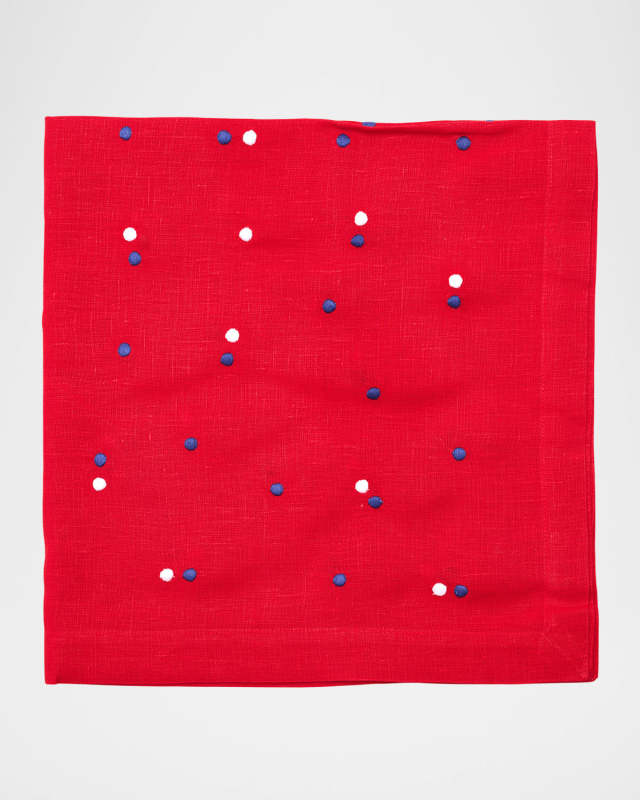 Scattered Dots Embroidered Napkin, Set of 4
